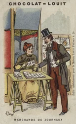 Zeitungsverkäuferin